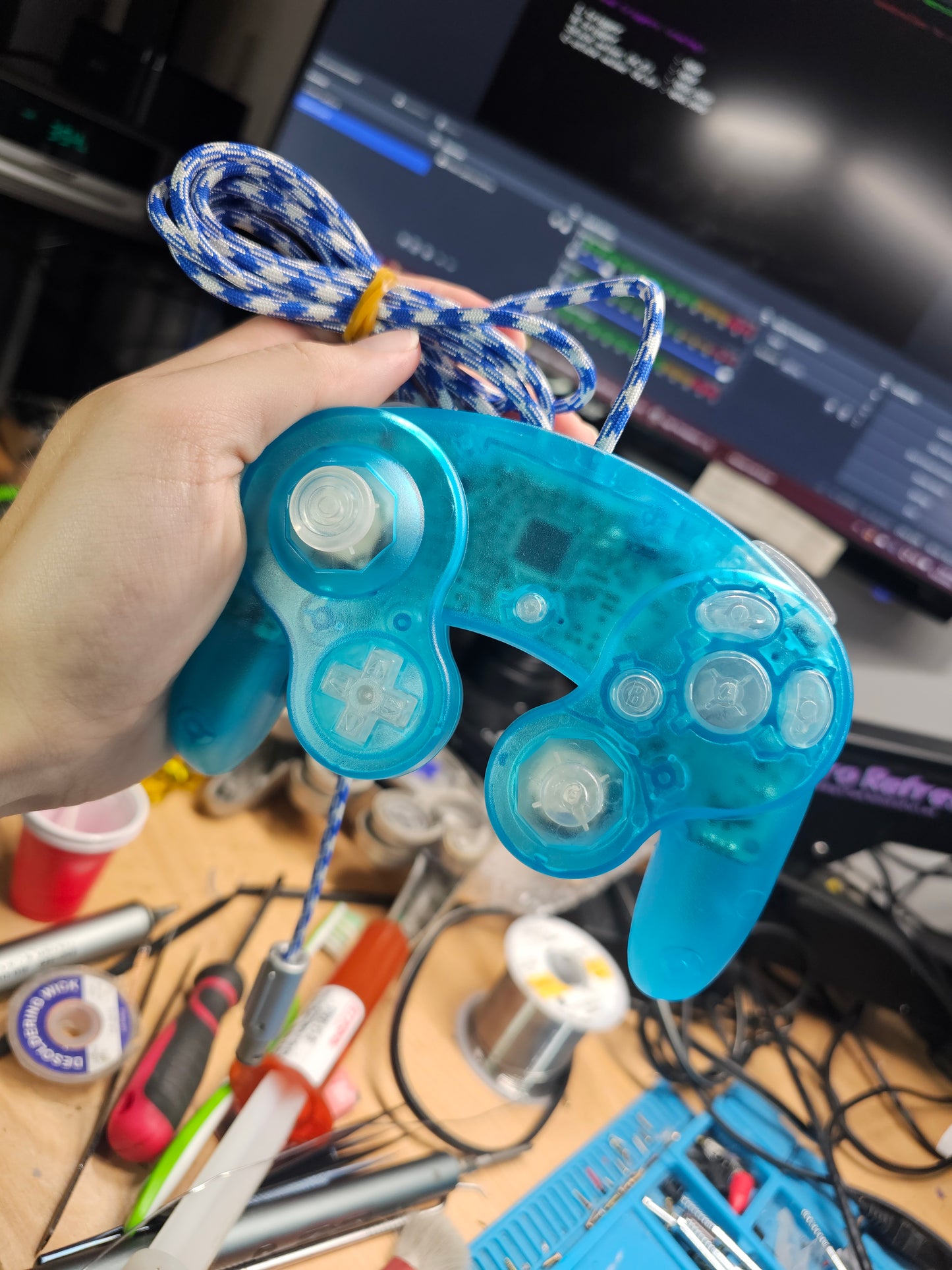 GameCube Prestige Pro - Glacier with Gameboy Player